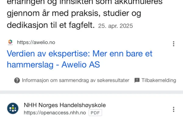 Verdien_av_ekspertise_Awelio_featured_snippet_topp_1_google